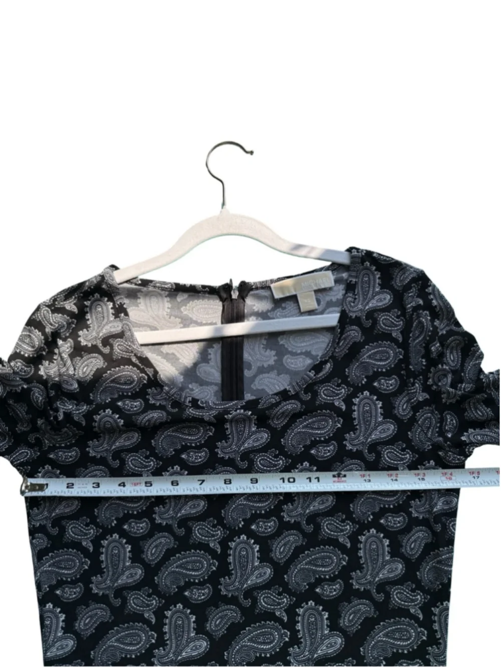 Michael Kors Black Paisley Long-Sleeve Mini Dress Size XS Classic Stretch Office